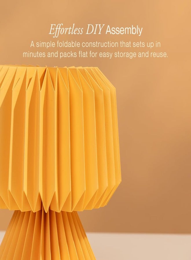 FIG Living Origami Mini Table Lamp for Living Room Decoration, Bedroom, Study and Gifting | Origami Design Lampshade | Premium Laminated Paper - Dust and Water Resistant | Ambient Night Lamp (Yellow) - Image 3